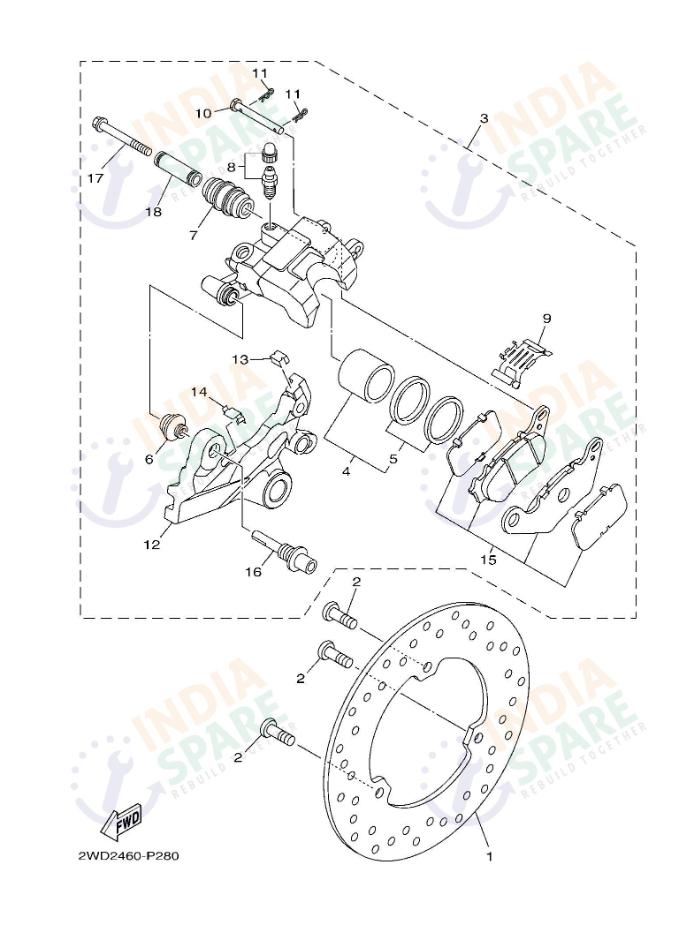 REAR BRAKE CALIPER
